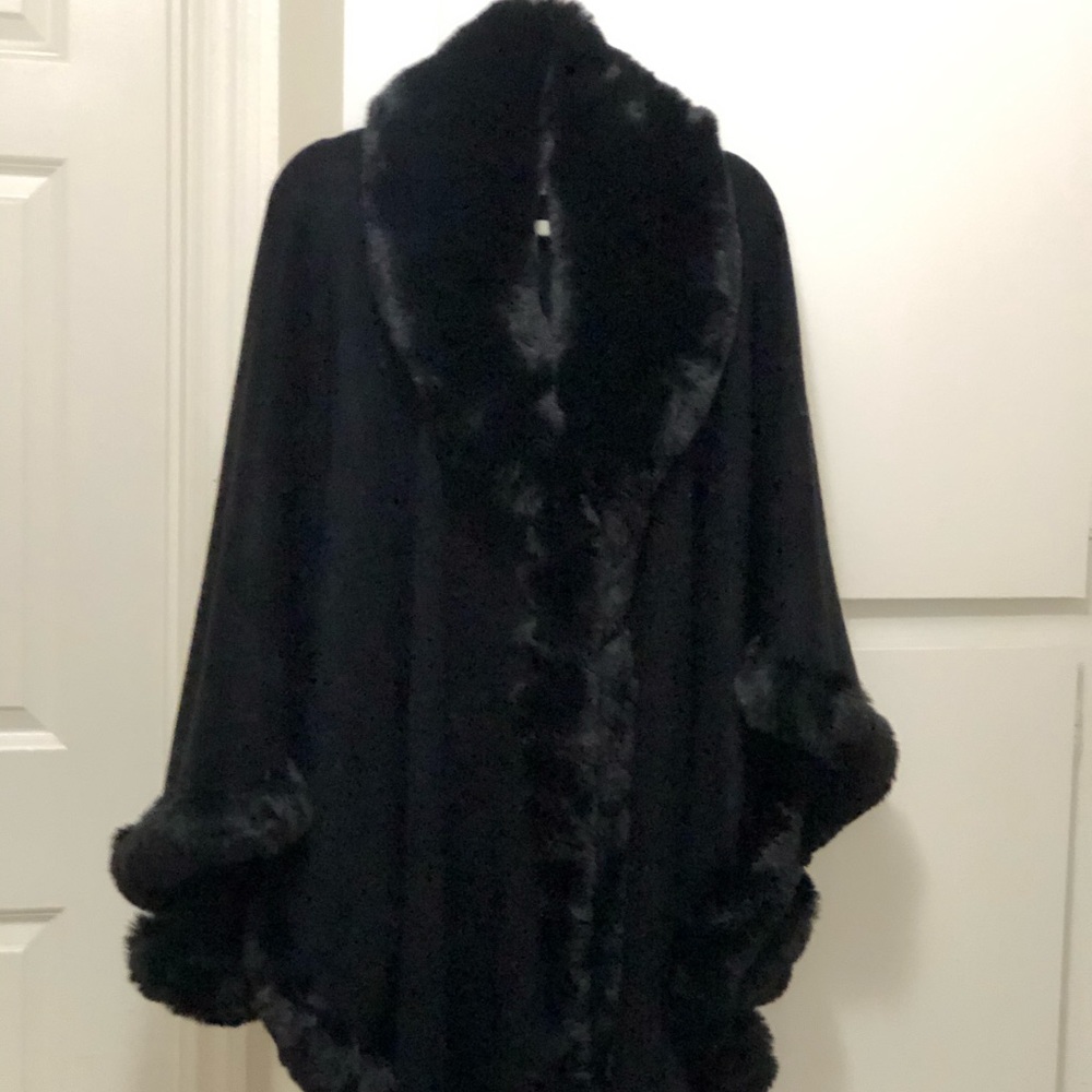 Long specially made coat wrap faux fur jacket